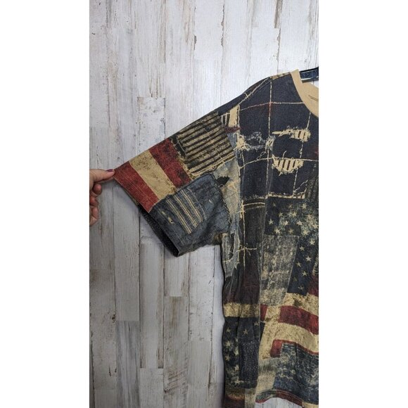 Jeanius Akademiks Y2K Shirt 2X USA Flag Streetwear Hip Hop - Picture 4 of 8